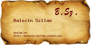 Balozin Szilas névjegykártya